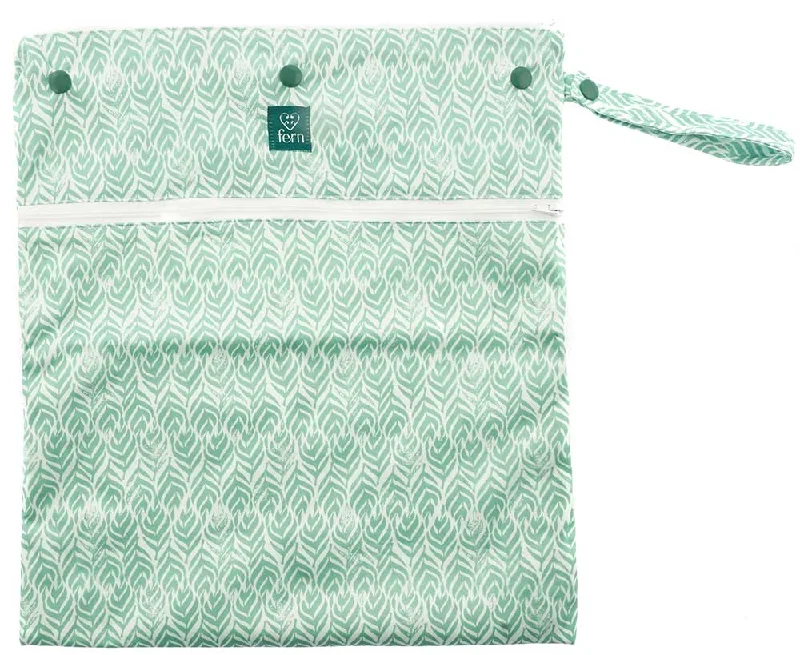 Waterproof and dust - proof storage bags for storing electronicsFern Large Wet Bag - Green Geometric