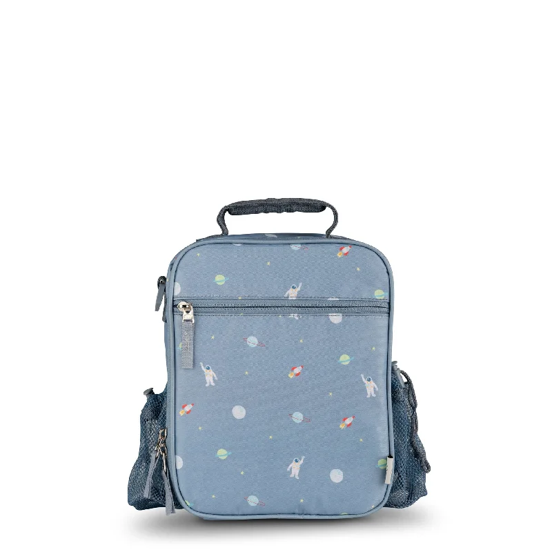 Foldable lunch bags with a compact design for easy storage at homeCitron Insulated Lunchbag Backpack - Spaceship - Dusty Blue