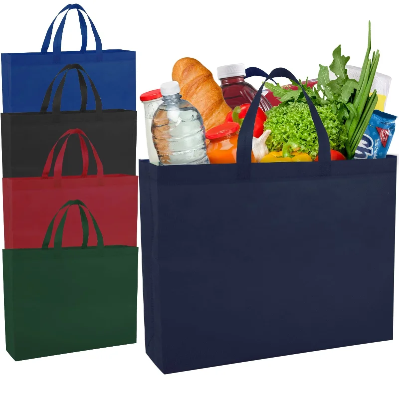 Designer lunch bags with a high - end brand logo for luxury users18 Inch Reusable Non-Woven Shopping Tote Bag