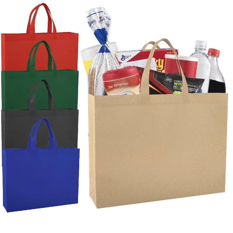 Lunch bags with a reflective exterior for increased visibility16-Inch Reusable Shopping Tote Bag