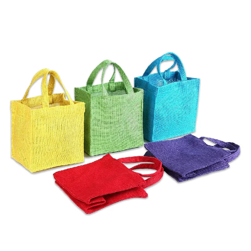 EARTHBAGS CUTE JUTES GIFT BAG IN MULTICOLOR - PACK OF 5