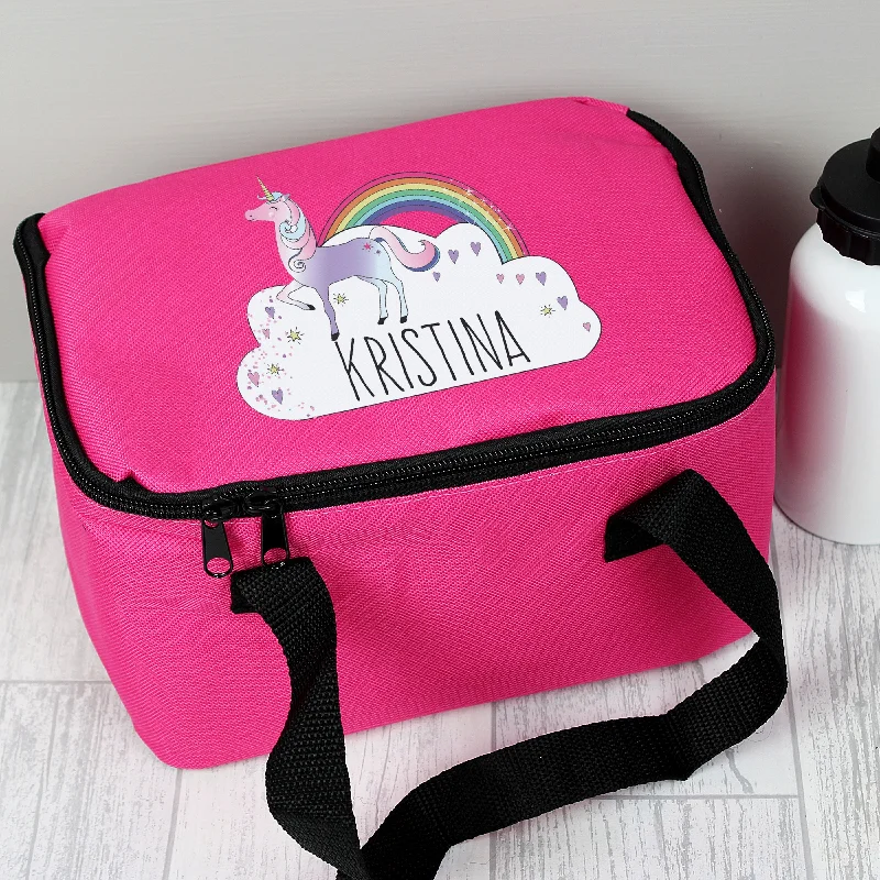 Insulated lunch bags with a built - in ice pack holder for long - day tripsPersonalised Unicorn Lunch Bag - Personalise It!