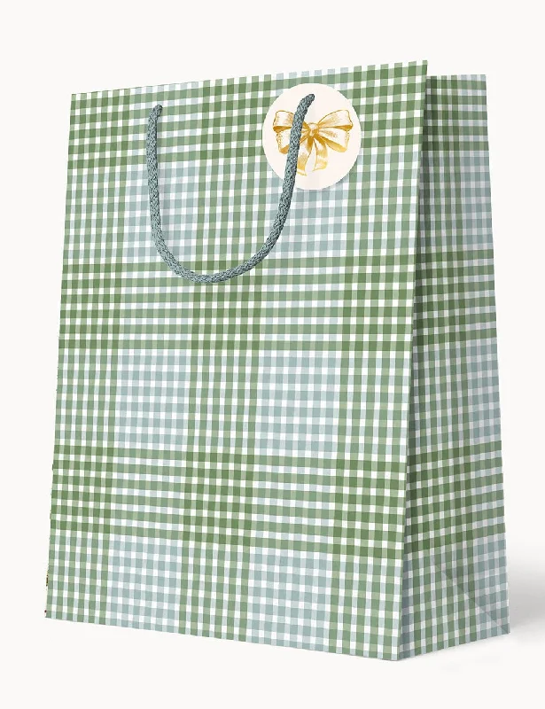 Large Gift Bag - Nordic Blue Check