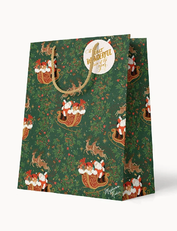 Medium Christmas Gift Bag - Santa Sleigh