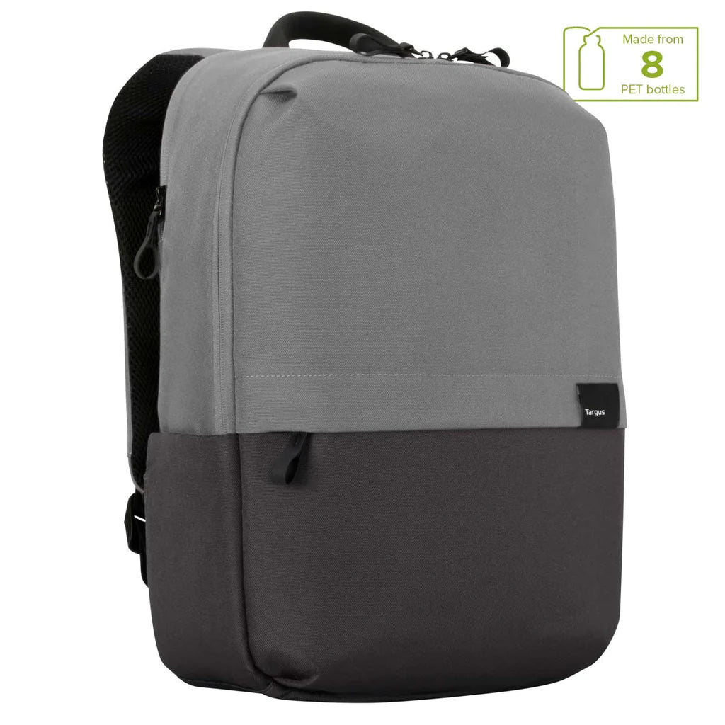 Anti-theft laptop bag with hidden pockets and slash-resistant fabric for urban travelers16" Sagano™ EcoSmart® Commuter Backpack - Grey