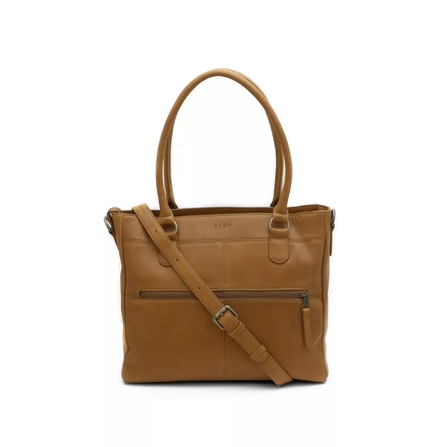 Lightweight nylon laptop bag with a 17-inch padded sleeve for daily commutersZemp Casablanca 13” Tote | Waxy Caramel