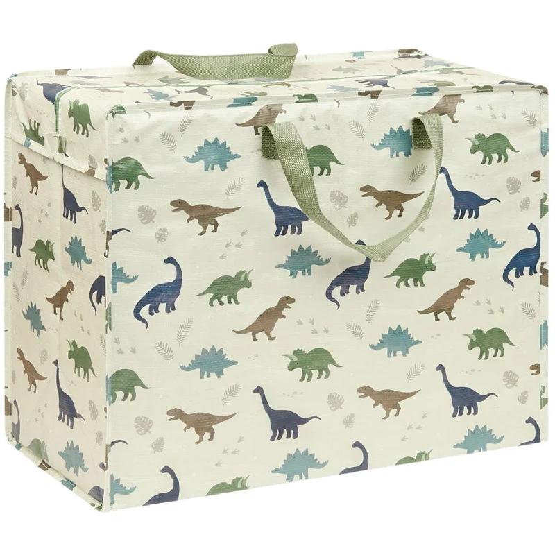 Drawstring storage bags made of cotton for storing toys and small itemsA Little Lovely Company XL Storage Bag Dinosaurs