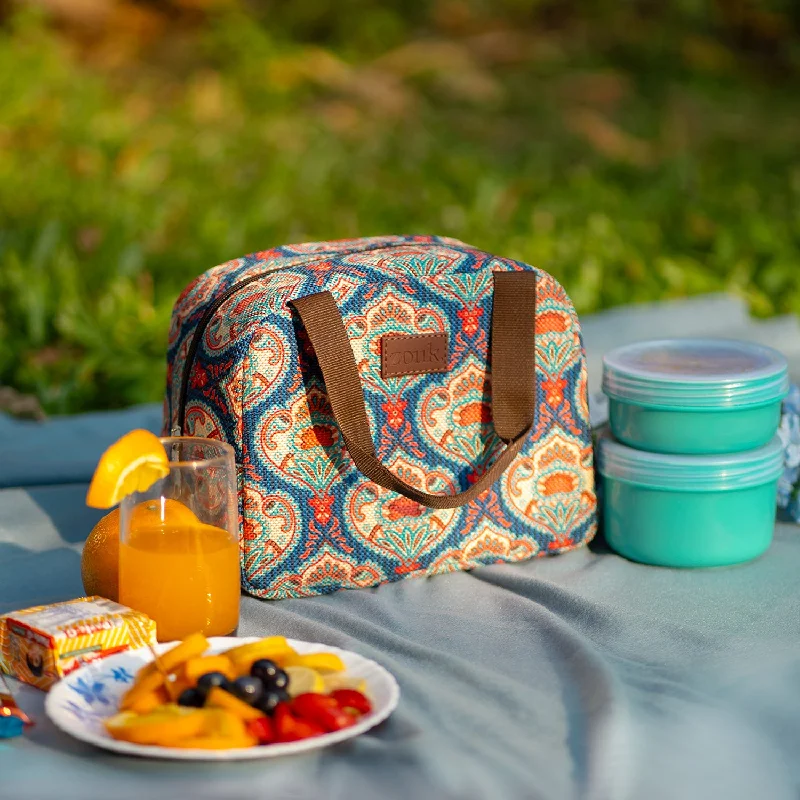 Soft - sided lunch bags with padded shoulder straps for comfortable carryingKovil Blue Lunch Bag