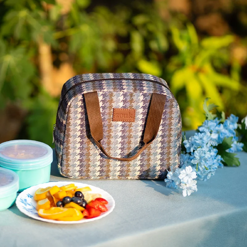 Minimalist lunch bags with a sleek black color for modern consumersBombay Houndstooth Lunch Bag