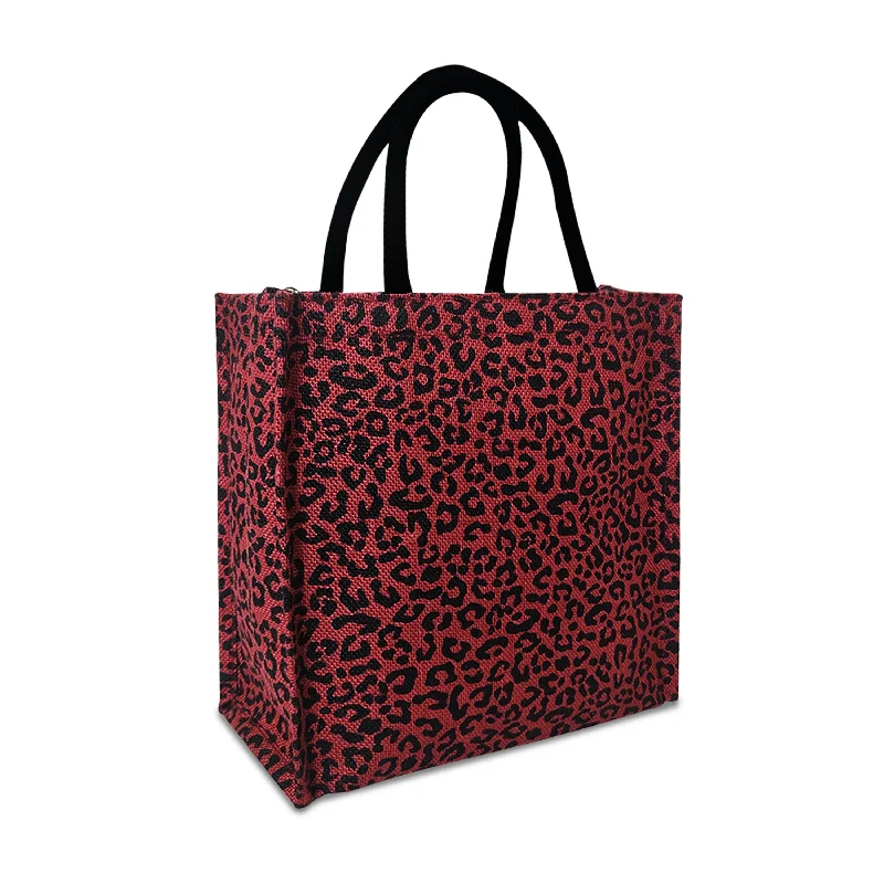 Cute cartoon - printed lunch bags made of polyester for toddlersFIERCE & FABULOUS: LEOPARD PRINT JUTE BAG