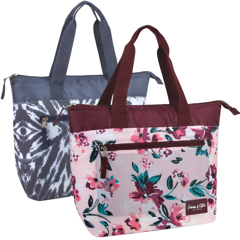 Designer lunch bags with a high - end brand logo for luxury usersFridge Pak Floral/Tie Dye 16 Can Cooler Tote