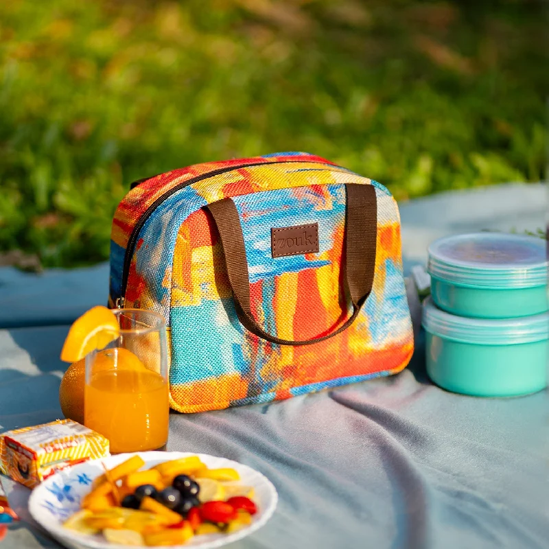 Insulated lunch bags with a built - in ice pack holder for long - day tripsAbstract Amaze Lunch Bag