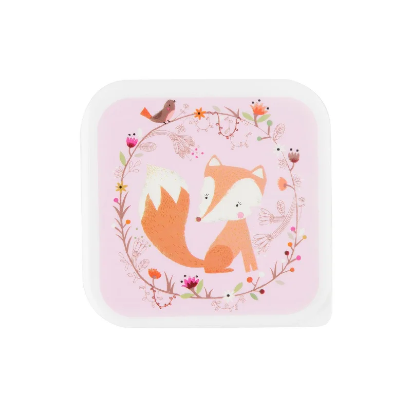 Lunch bags with a magnetic closure for quick and easy accessRJB Stone Square Woodland Friends Fox Box