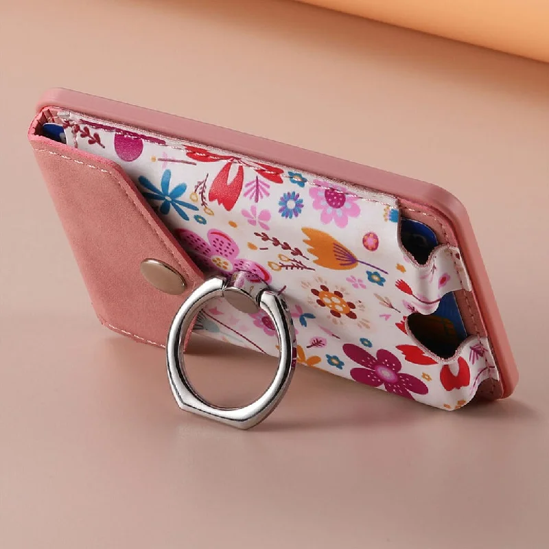 Military - grade phone wallets for rugged useBlooming MagSafe Card Wallet with Ring Kickstand