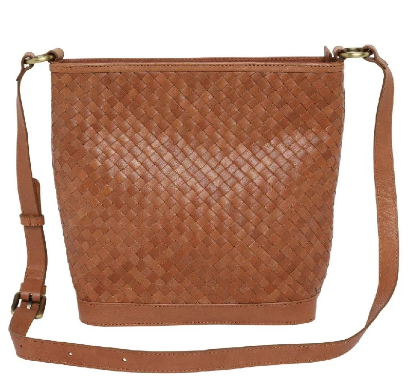 Pet carrier baggage for traveling with furry friendsCosgrove & Co. Weaved Leather Shoulder Bag | Natalie Tobacco