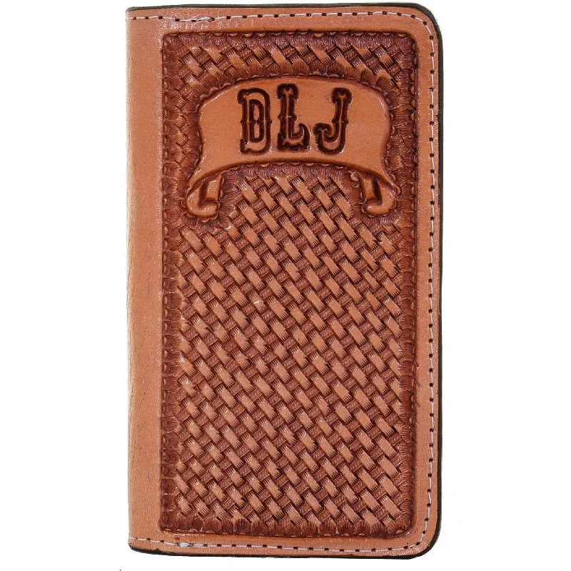 Phone wallets for iPhone SE (3rd generation)LCPW01 - Natural Leather Tooled Cell Phone Wallet