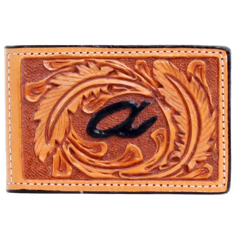 Luxury leather money clips with card slotsMC06 - Hand-Tooled Money Clip