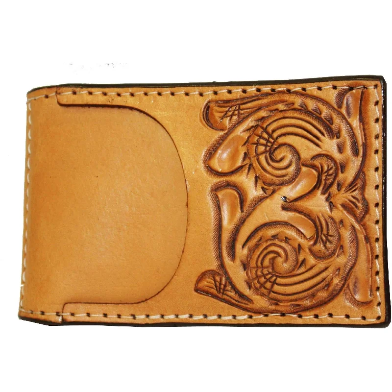 Top-rated money clips for everyday useMC111 - Natural Hand-Tooled Pocket Money Clip