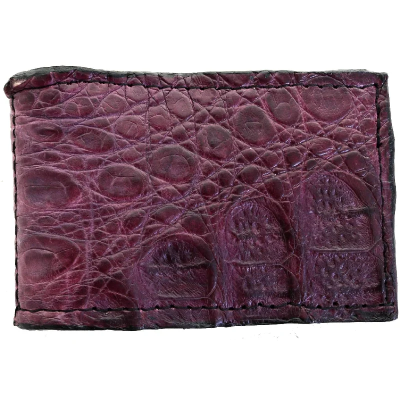 Money clips with RFID protectionMC115 - Genuine Purple Caiman Money Clip