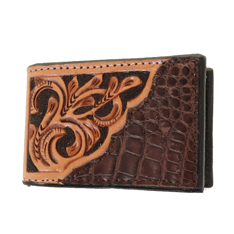 Eco-friendly money clips made from sustainable materialsMC163- Tooled Overlay Money Clip