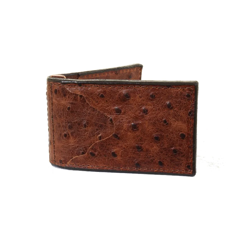 How to choose the right money clipMC173- Vintage Cognac Brown Ostrich Print Money Clip