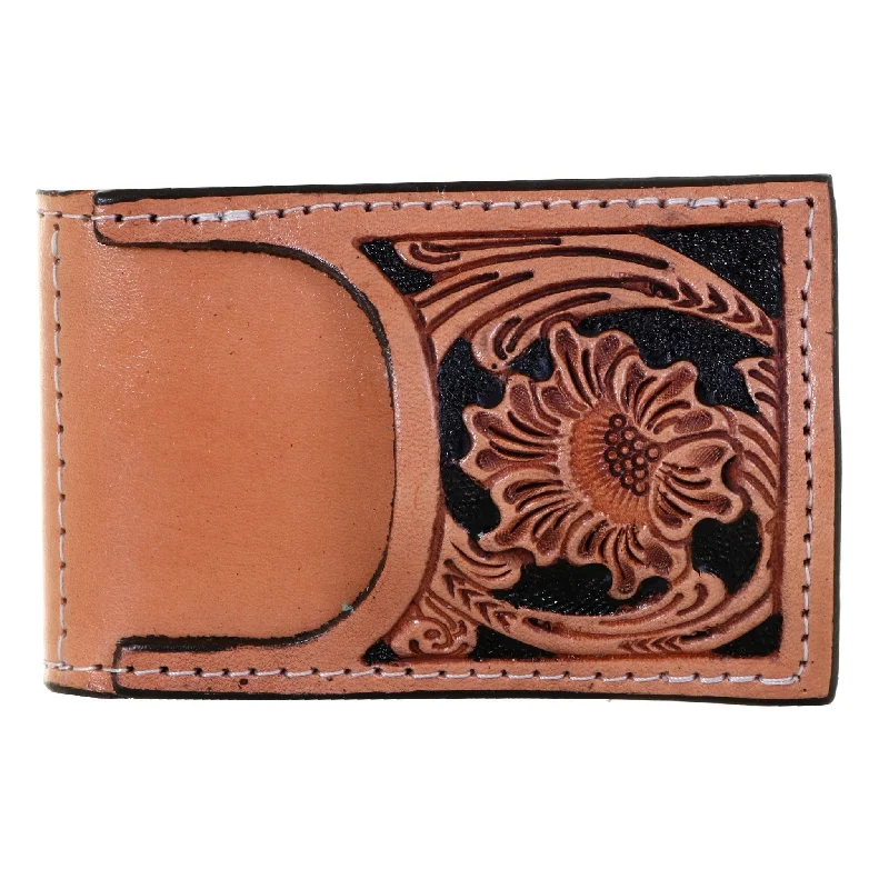 Money clips with built-in bottle openersMC25B - Natural Tooled Both Sides Money Clip