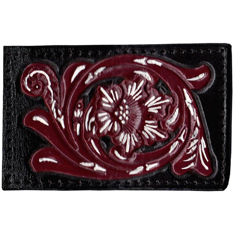 Money clips with magnetic closureMC98 - Black Hand-Tooled Money Clip