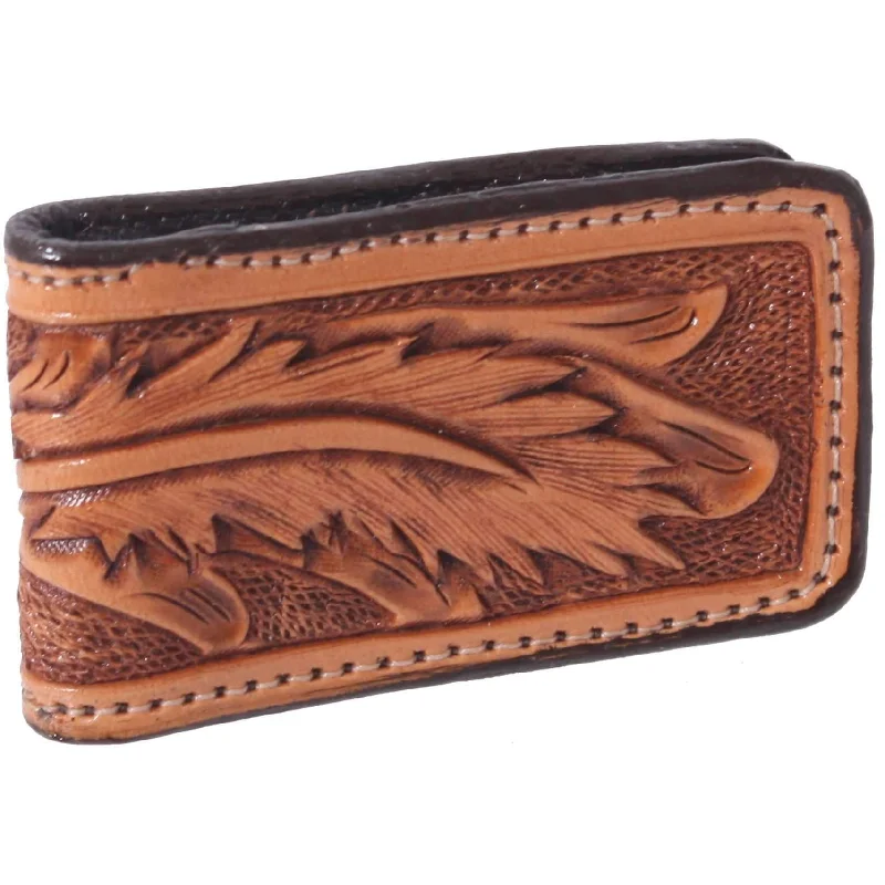 Lightweight money clips for travelMCM08 - Hand-Tooled Magnetic Money Clip