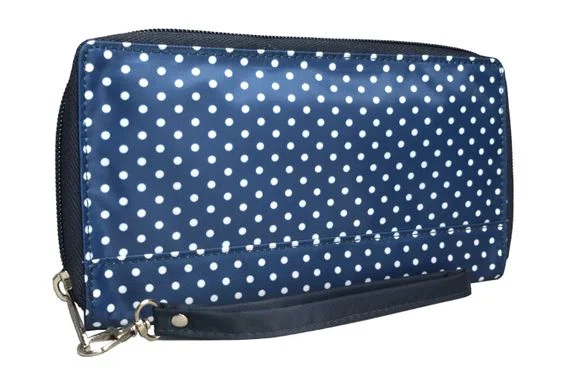 Phone wallets with earphone holdersPanther Clutch Dotty