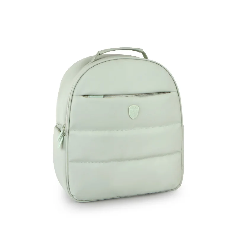 Designer - branded leather travel bag for luxury business travelersThe Puffer Backpack - Sage Green