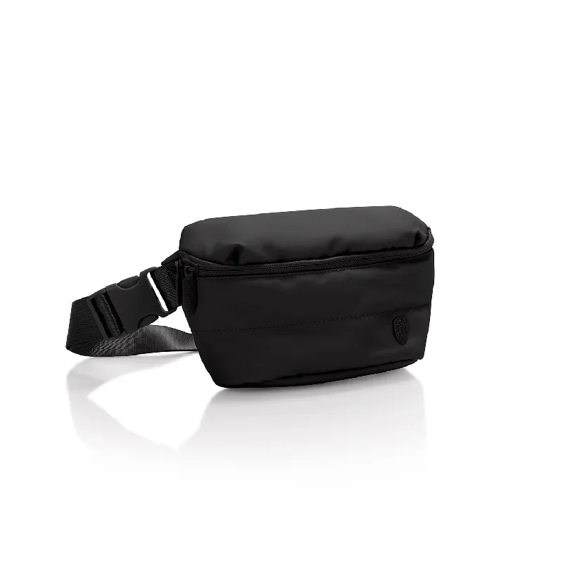 Soft - sided travel bag with reinforced corners for durabilityThe Puffer Mini Waist Bag - Black