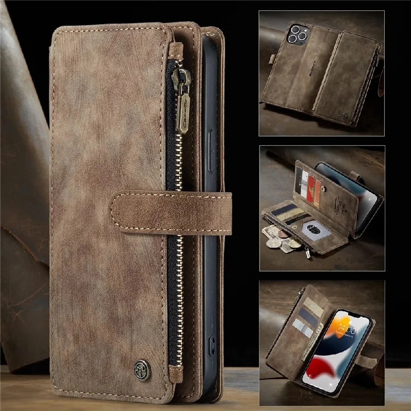 Suede phone wallets for a luxurious lookPremium Wallet Phone Case for iPhone X to 14