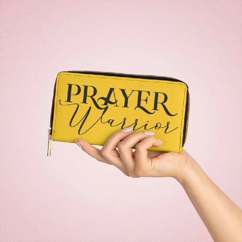 Leather phone wallets for iPhone 15 Pro MaxWristlet Phone Wallet, Golden Yellow & Black Prayer Warrior Graphic Purse