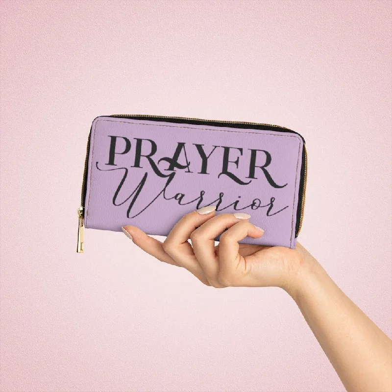 Phone wallets for Vivo X Fold 3Wristlet Phone Wallet, Light Purple and Black Prayer Warrior Graphic Purse