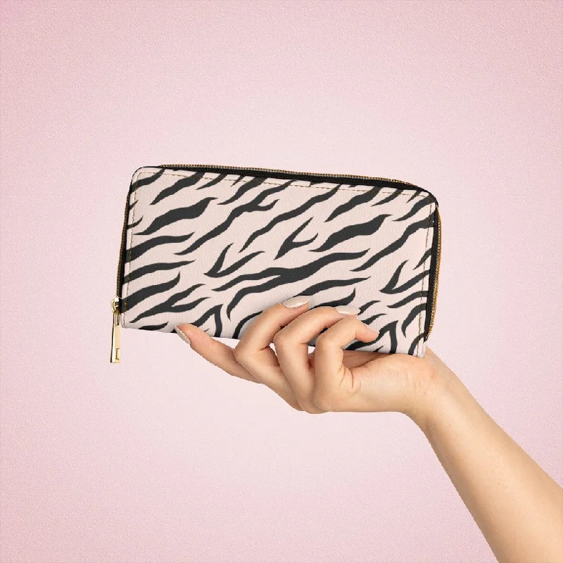 Metallic phone wallets for a shiny finishWristlet Phone Wallet, Pink and Black Zebra Stripe Style Purse