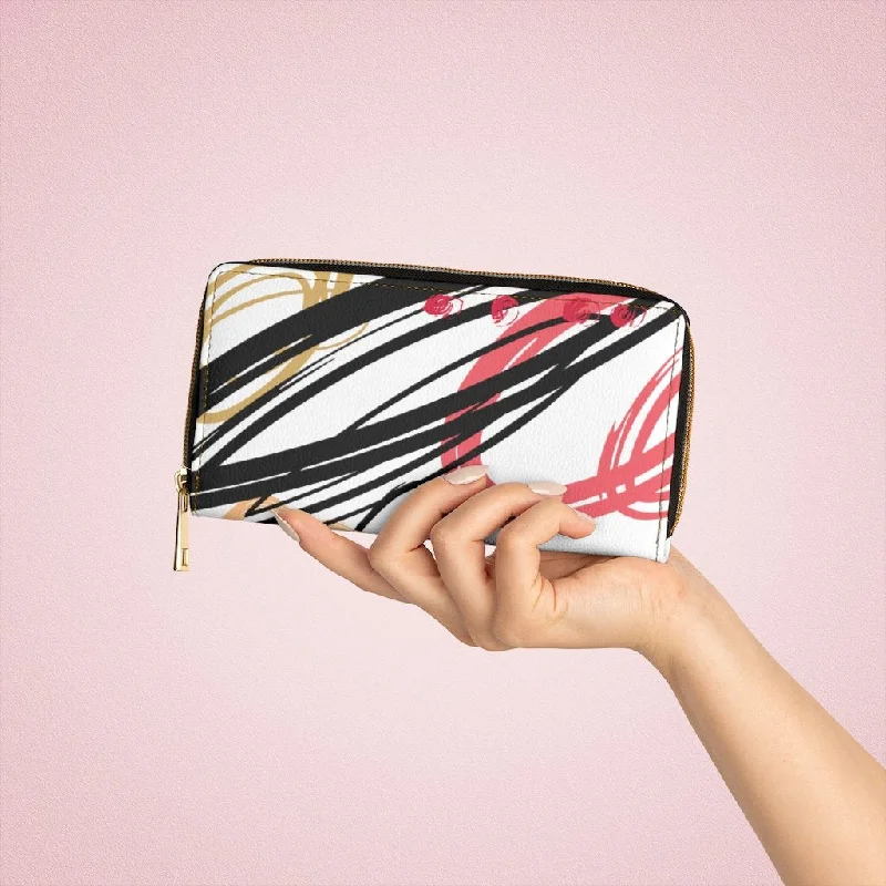 Phone wallets for Asus Zenfone 10Wristlet Phone Wallet, White Multicolor Abstract Circular Style Purse