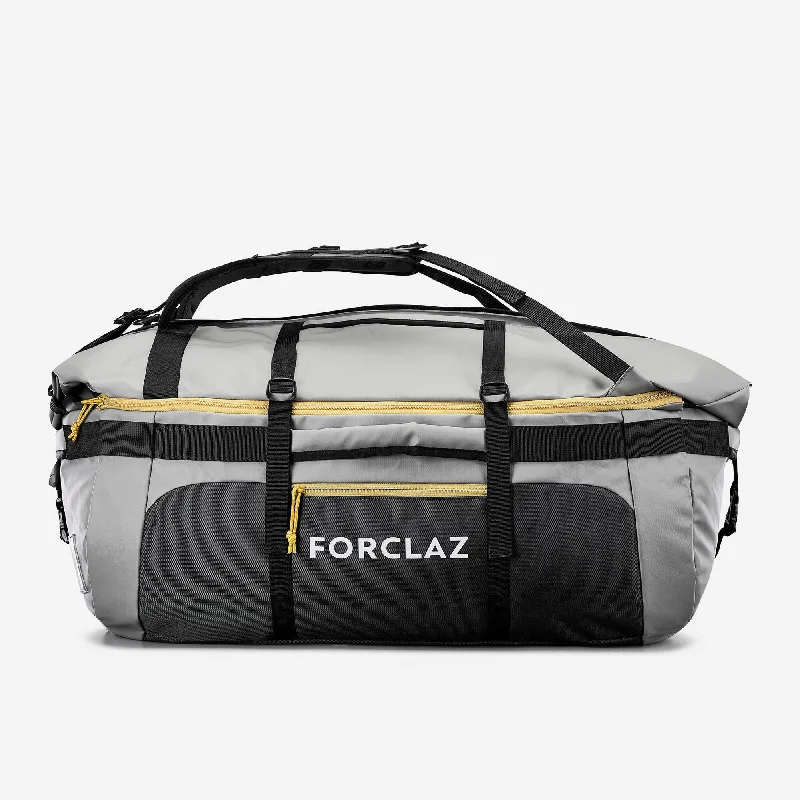 Designer duffel bags with unique patterns and high-end materialsForclaz 500 Extend 80-120 L Duffel Bag