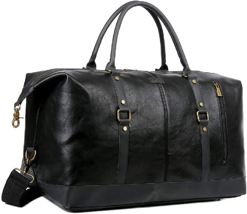 Duffel bags with a detachable toiletry kit for travel convenienceFR Fashion Co. 20" Leather Overnight Travel Duffel Bag