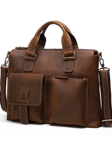 Vintage Leather Men Briefcase Work Bag Business Bag Laptop Bags For Men