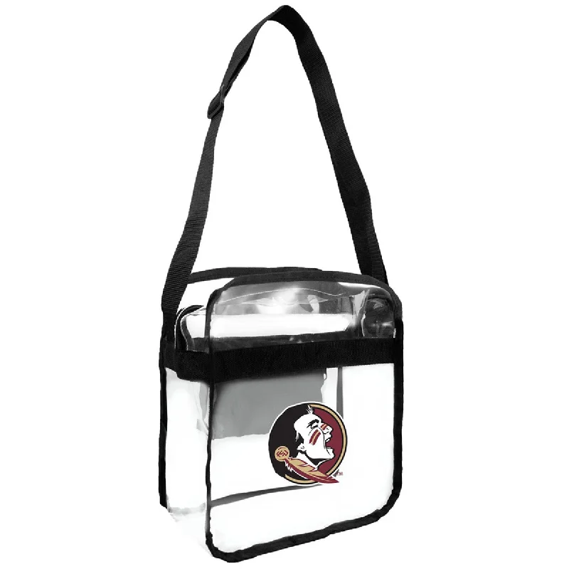 Waterproof nylon coin and key purses for outdoor enthusiastsLittle Earth Seminole Logo Clear 12x12 Crossbody