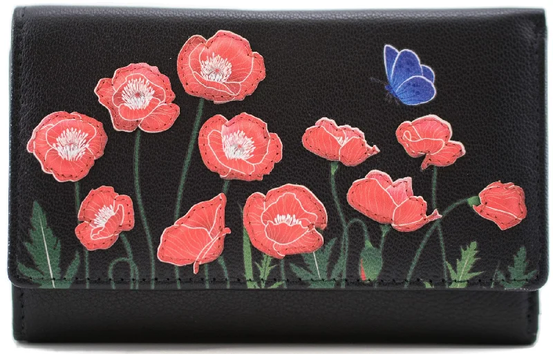 Silver - plated coin and key purses with gemstone accentsMala Leather Poppy Collection Leather Tri Fold Purse RFID Blocking 3669_25