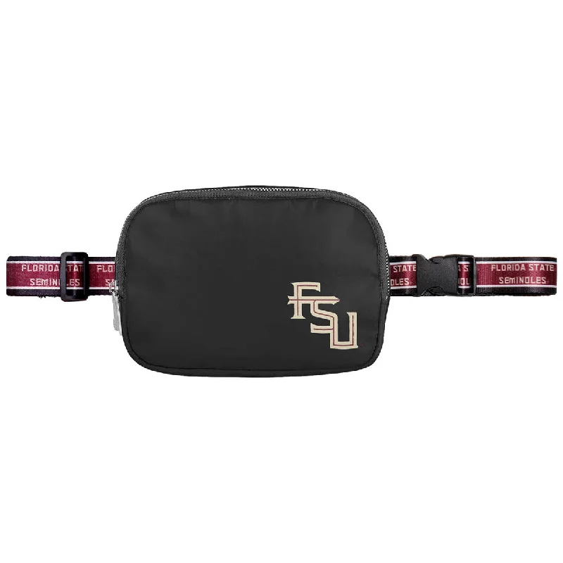 Vegan leather coin and key purses for eco - friendly consumersForever Collectibles Stacked FSU/Repeat Florida State Seminoles 8"x10.25" Crossbody Belt Bag - Black