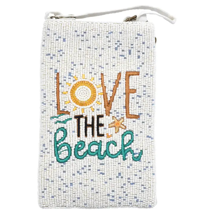 Beaded coin and key purses with Bohemian charmBeaded purse -  Love the Beach