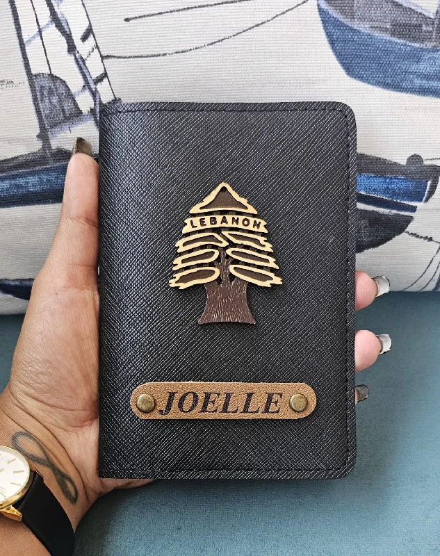 Monogrammed Leather Passport Covers & Wallets as Personalized GiftsCustomized Passport Cover with Lebanese Cedar