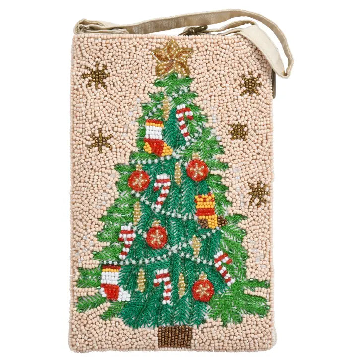 Silver - plated coin and key purses with gemstone accentsHoliday purse -  Christmas Tree with ornaments