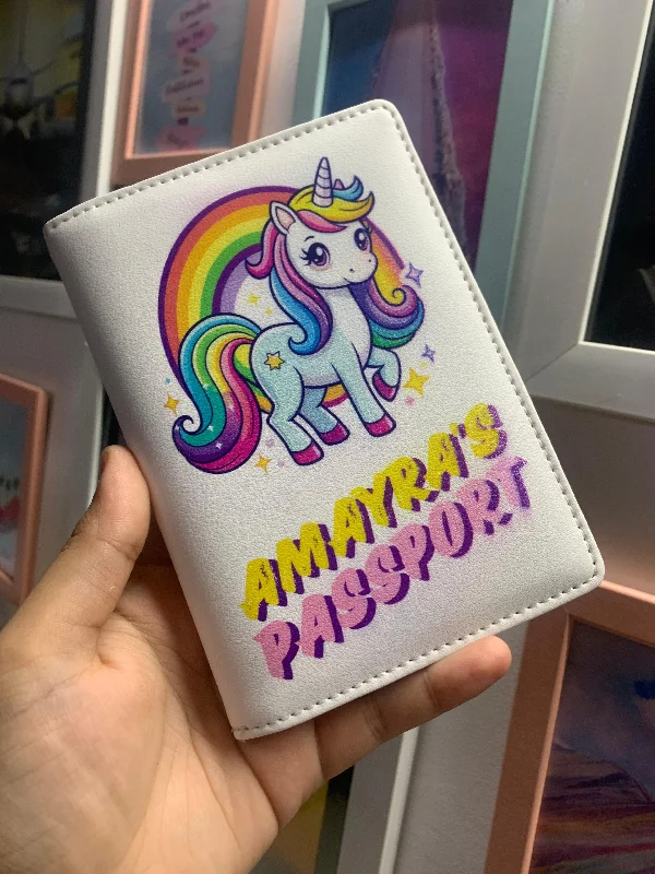 Waterproof Nylon Passport Covers & Wallets for Outdoor AdventuresKids Passport Cover - Unicorn