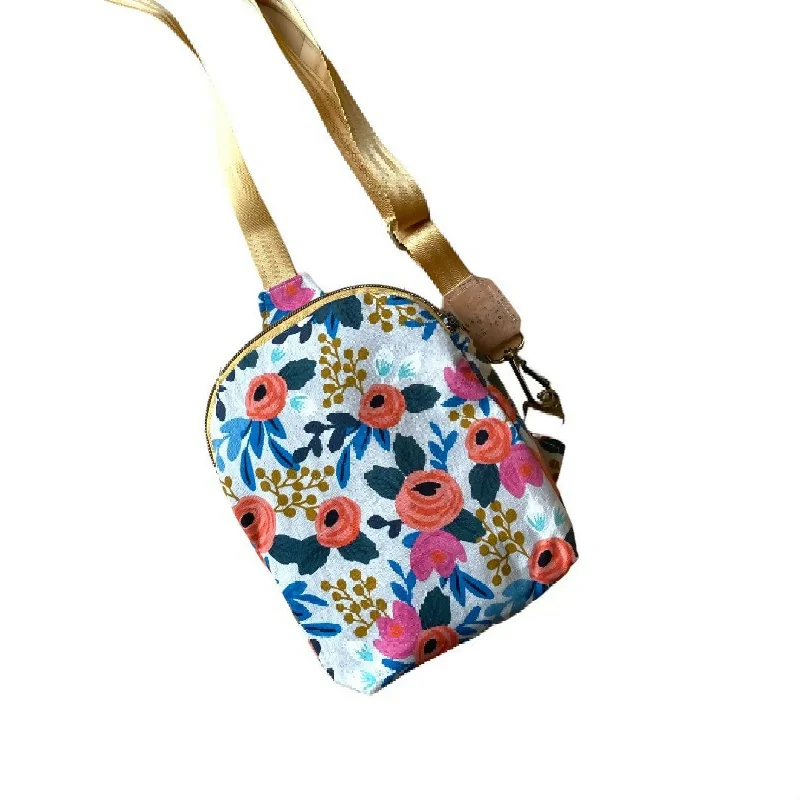 Glittery sequined coin and key purses for partygoersLarge Flower Canvas Sling Bag