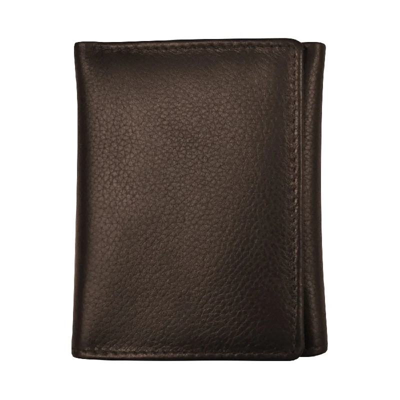 Money clips with magnetic closureMen's Pebble Grain Leather Trifold Wallet