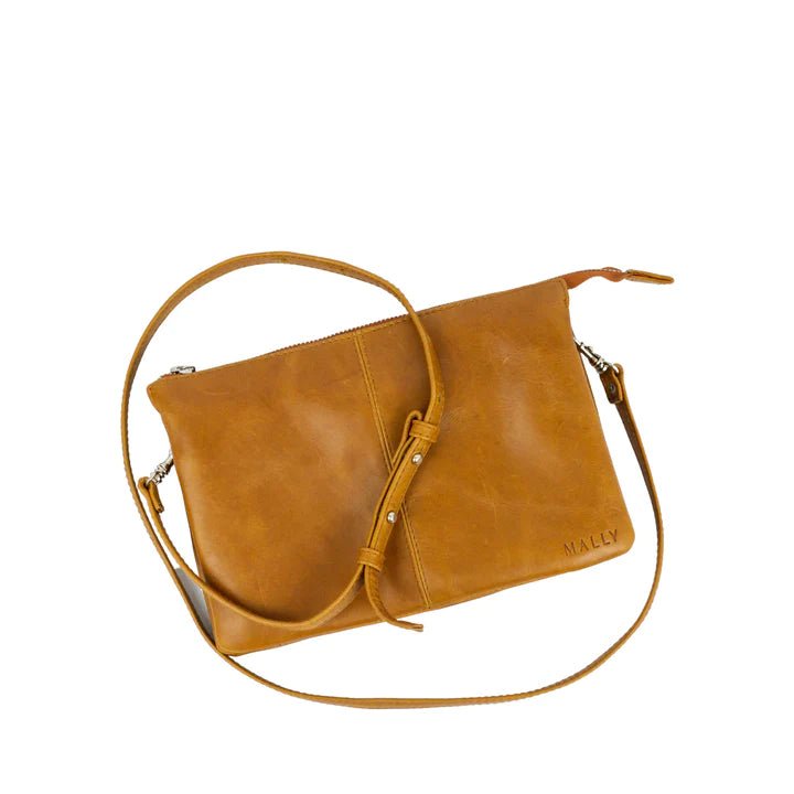 Vegan leather coin and key purses for eco - friendly consumersMally Tara Leather Crossbody Bag | Toffee