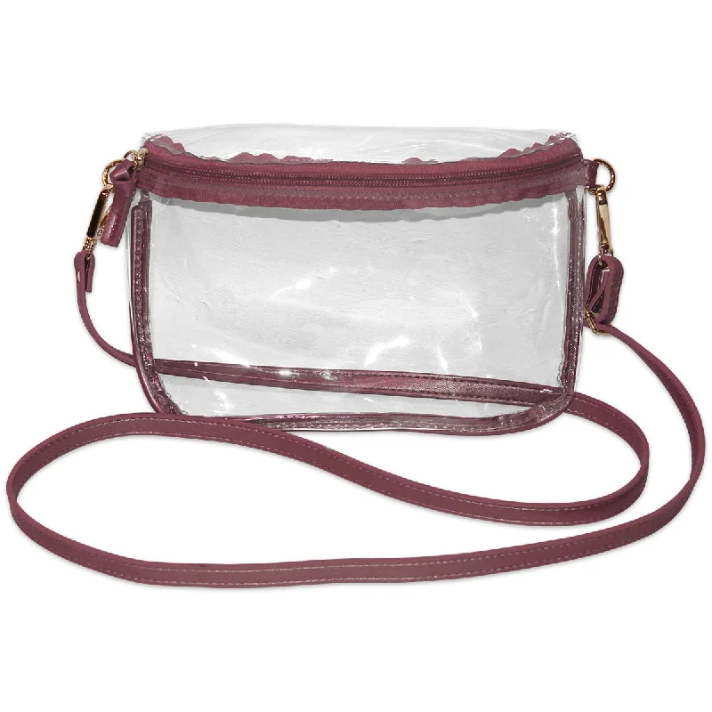 Vintage - style coin and key purses made of genuine suede for womenDesden Garnet Trimmed Clear Sling Bag